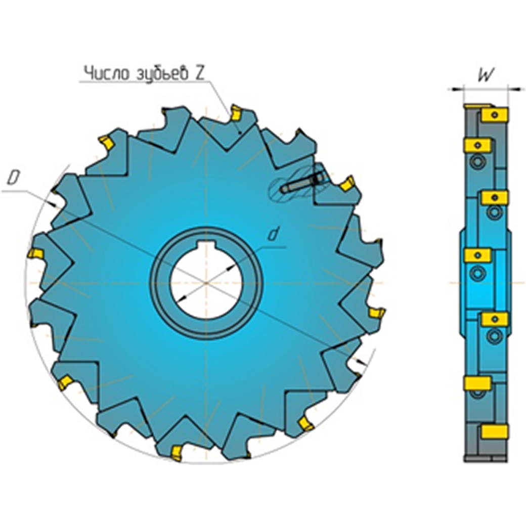 Фреза дисковая трехсторонная 2215-4022 D 130 W 14,0-16,6