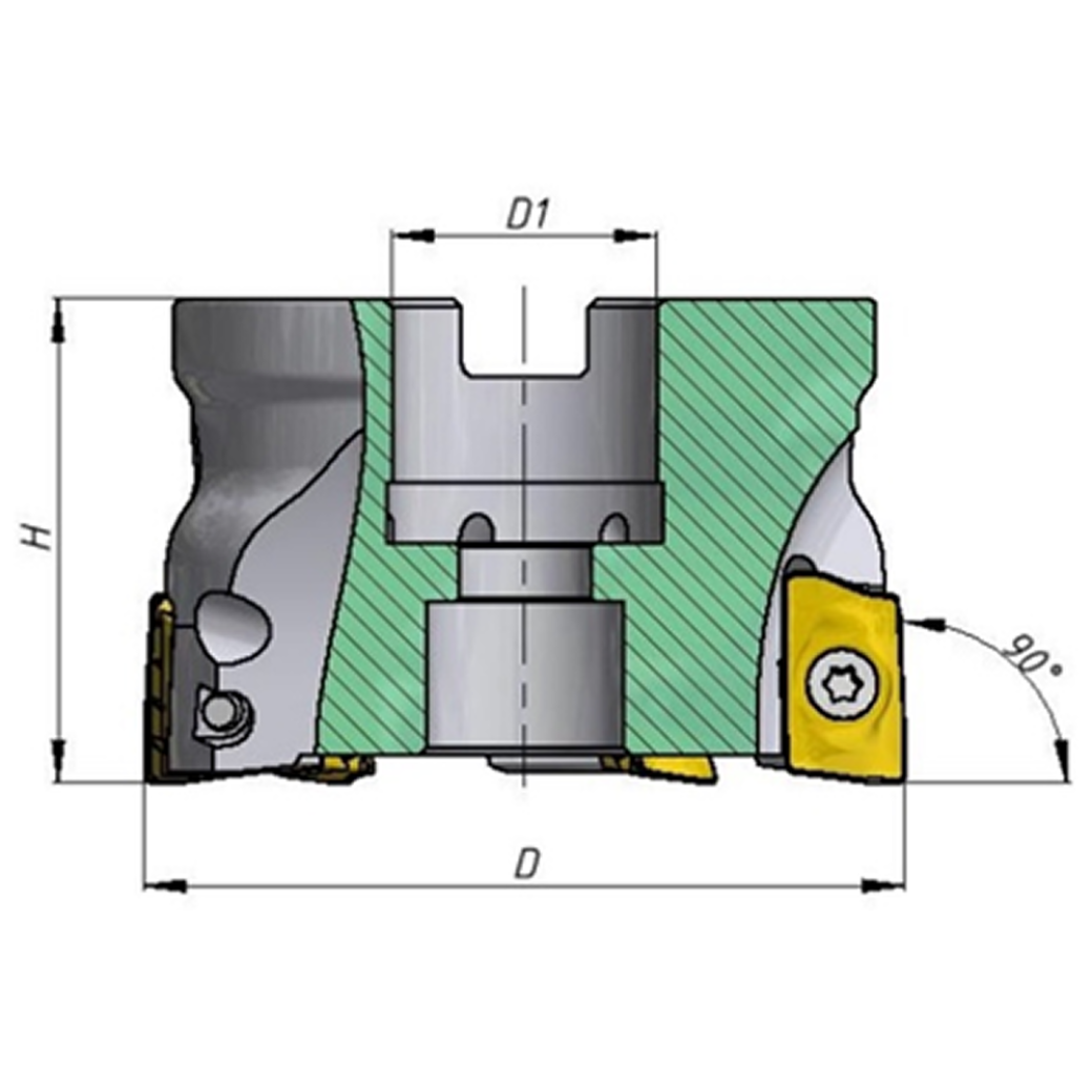 Фреза торцевая (кол-во зубьев 10) 2240-4032-10 D 125  Пластина APKT160408