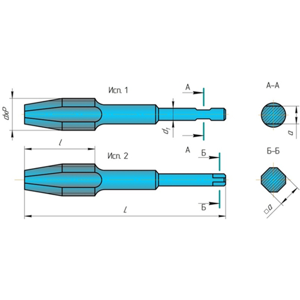 Метчик гаечный прямой исполнение 1 2640-0109 Резьба d M10 Резьба P 1,0