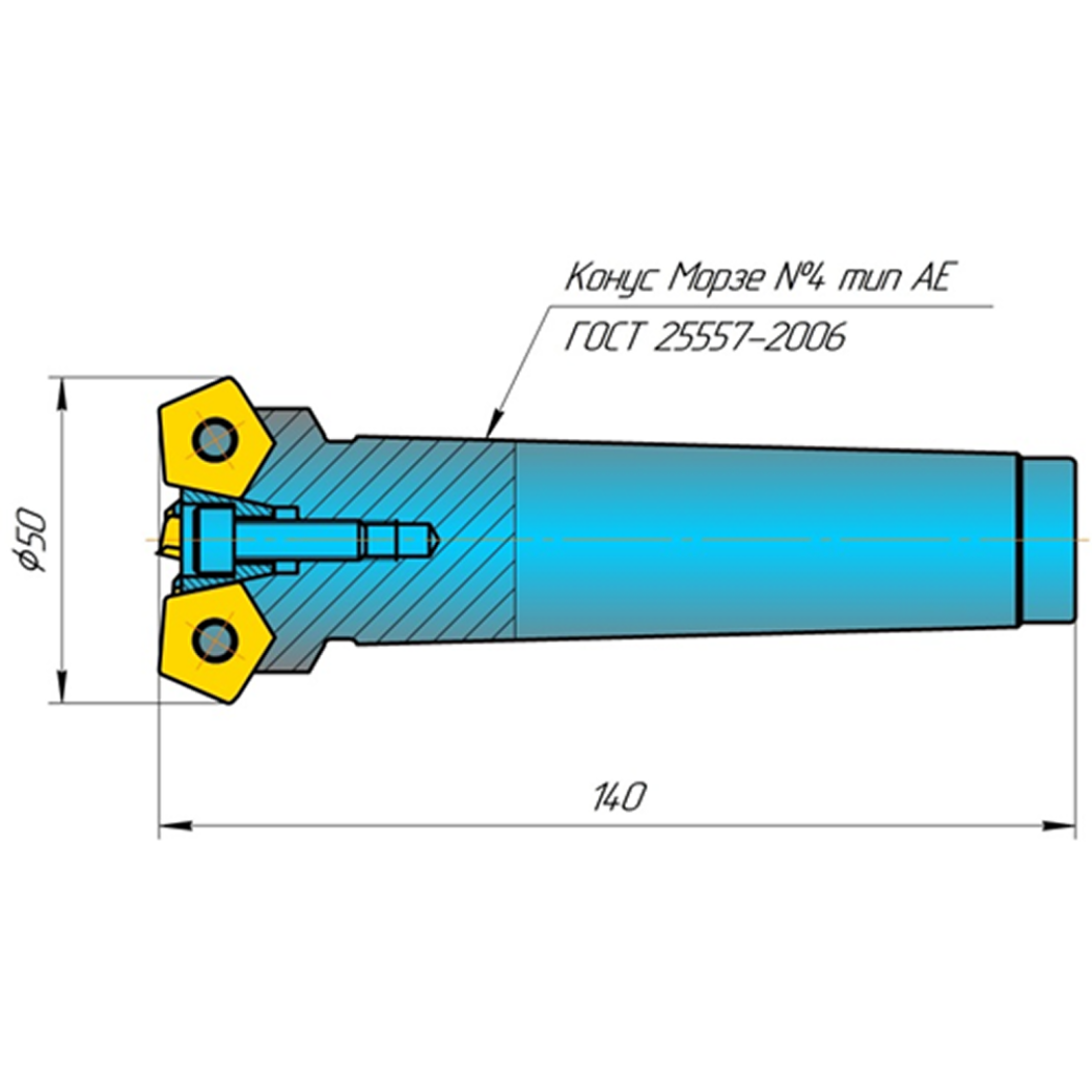 Фреза торцевая концевидная 2214-4009 D 63 Конус морзе 4 Пластина PNEA-100416
