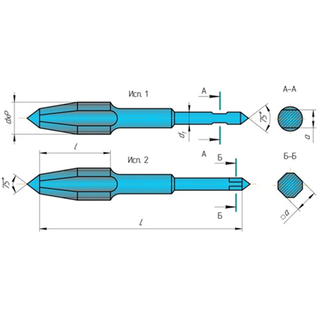 Метчик исполнение 1 2640-0045 Резьба d M6 Резьба P 0,5