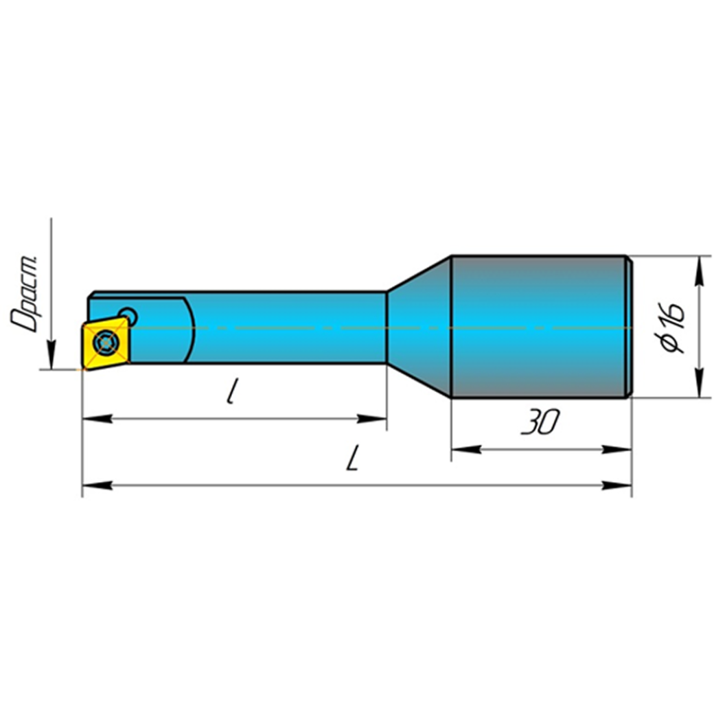 Резец расточной 2140-4083-00 Диапазон расточки 10-13 L 80