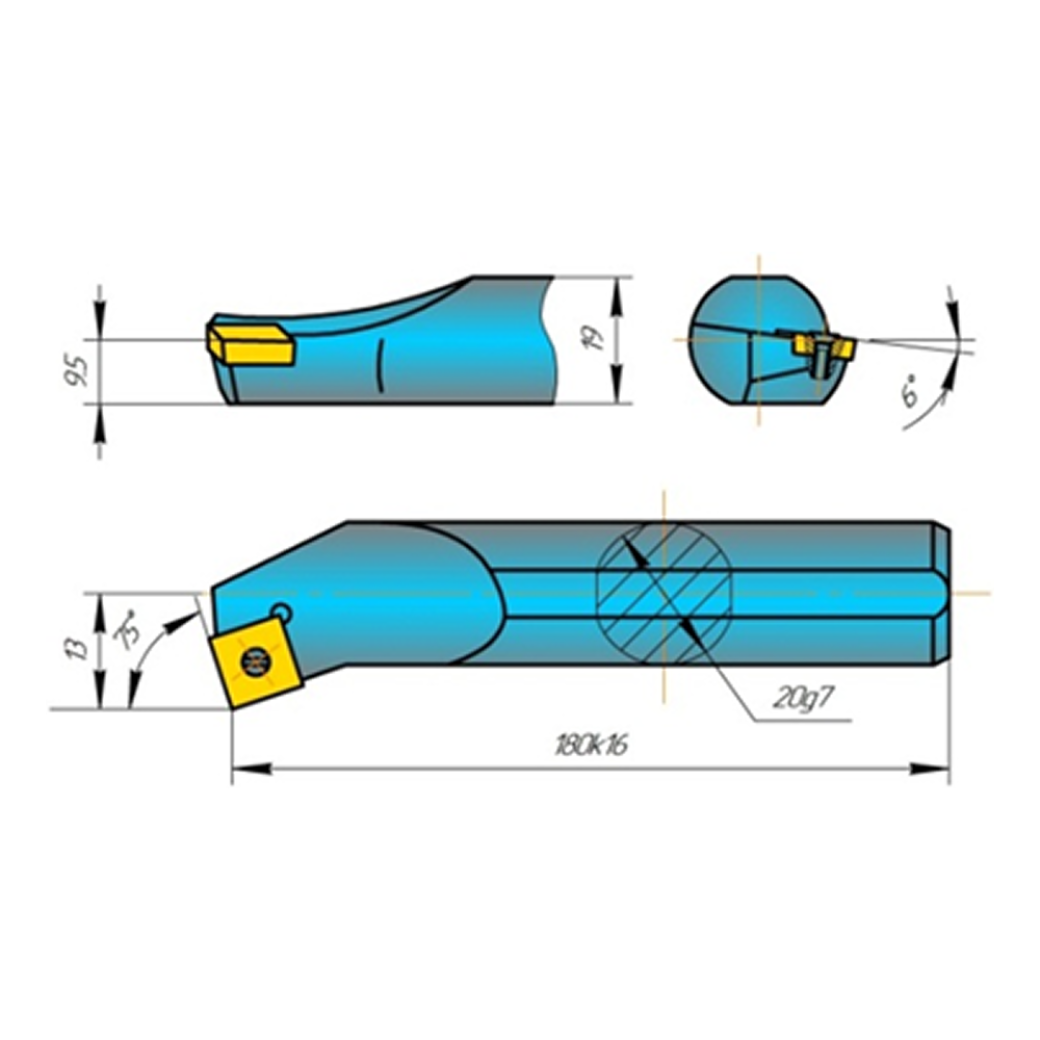 Резец расточной 2140-4060 S20Q_SSKCR09  пластина SCMT-09T308