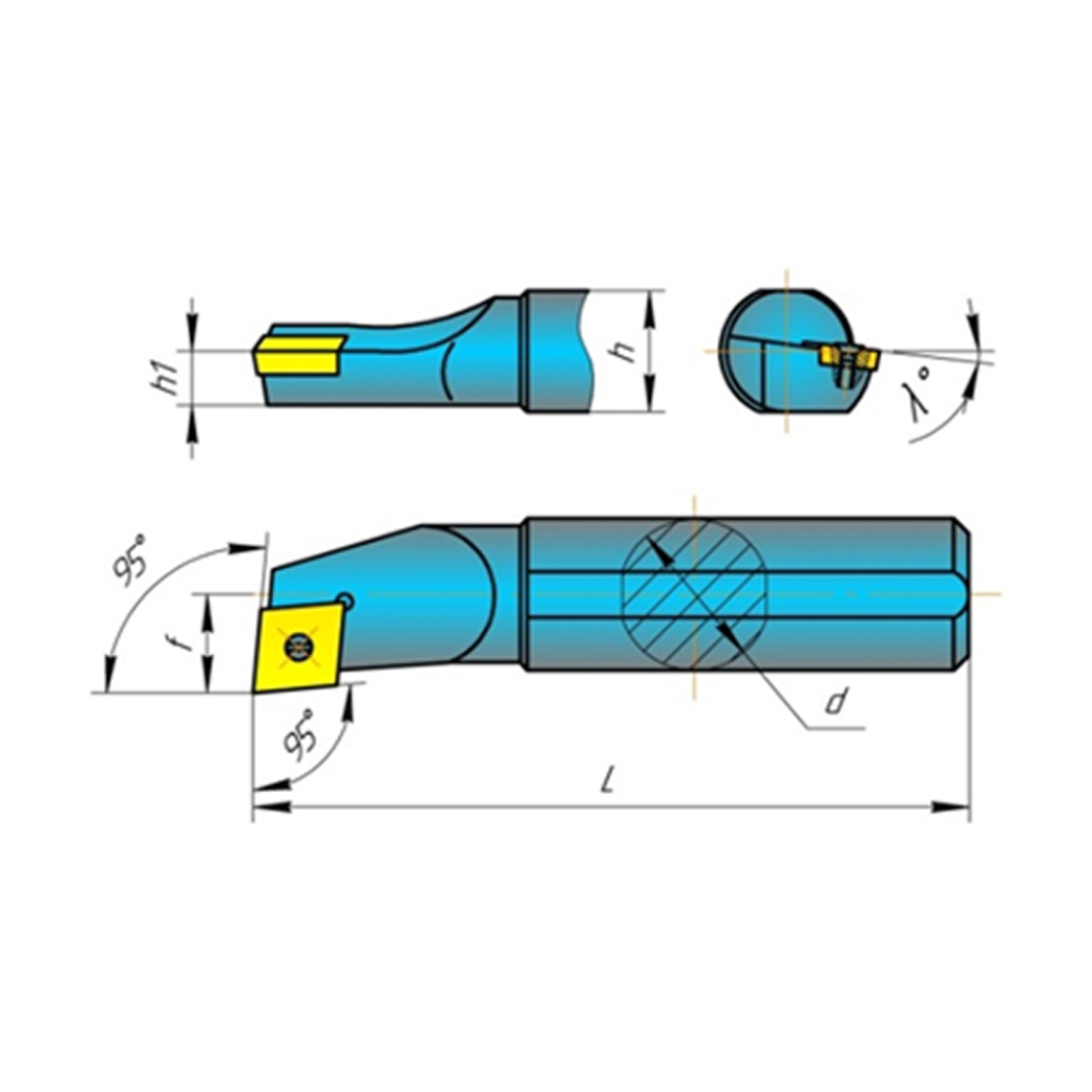 Резец расточной 2140-4059 S20Q_SCLCR09 d 20 пластина CCMT-09T308