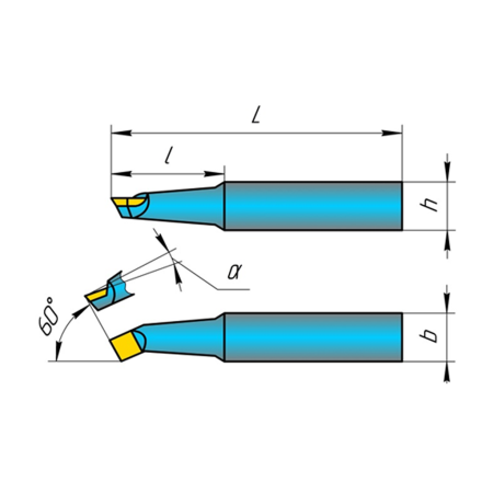 Резцы токарные расточные с пластинами из твердого сплава для сквозных отверстий