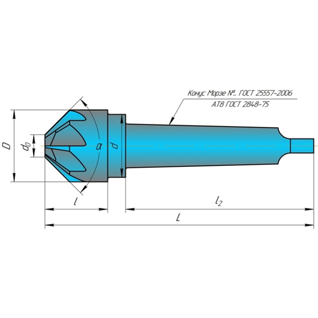 Зенковка коническая 2353-0001 D 16 Конус морзе 1 α 60