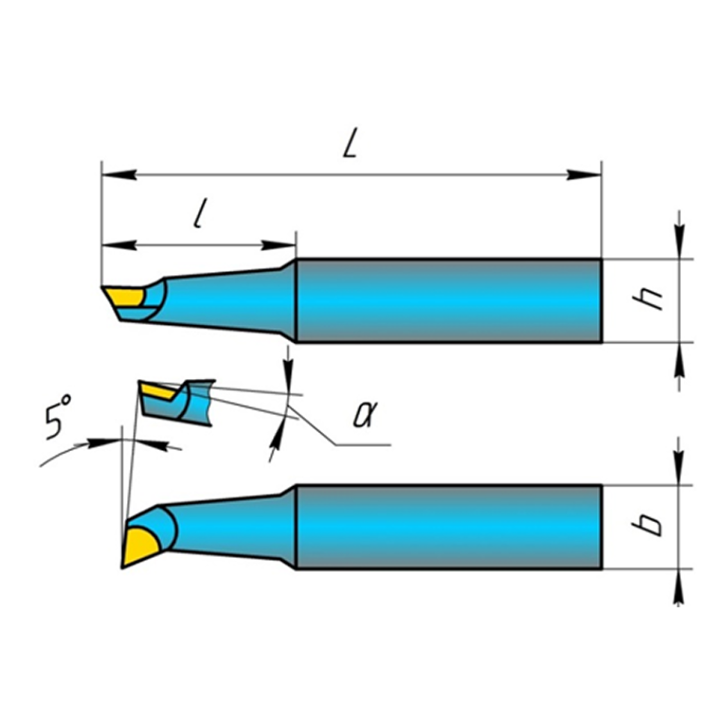 Резец проходной 2141-0002 Сечение резца 16х16 L 120
