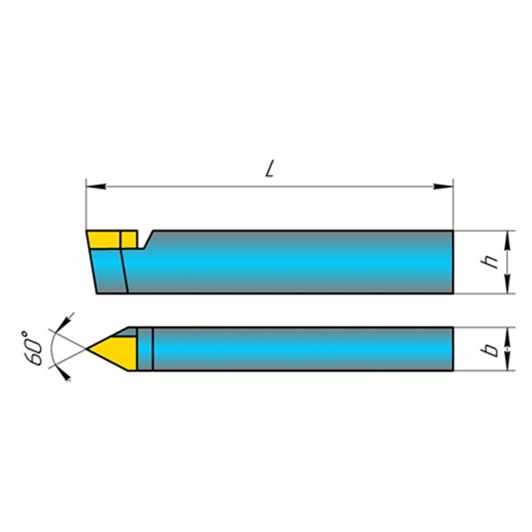 Резец резьбовой 2660-0001 Сечение резца 16х10 шаг резьбы 0,5...2,5