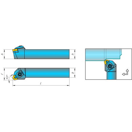 Резцы токарные проходные с мнп с прижимом повышенной жесткости с пластиной 45 градусов