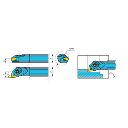 Резцы токарные проходные с мнп с прижимом повышенной жесткости с углом пластины 95 градусов