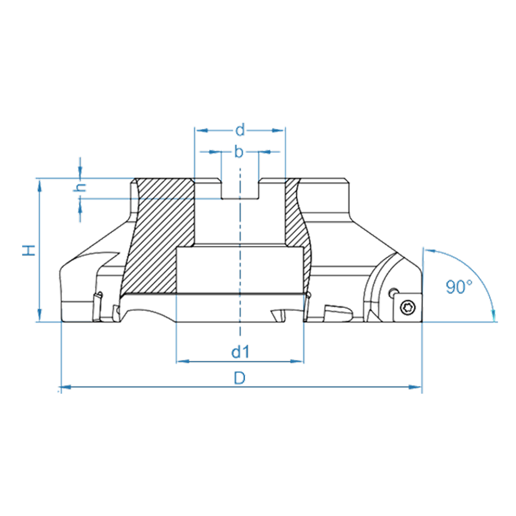 Торцевая фреза DF1190 D 100 z 7 Пластина SPMT 120408