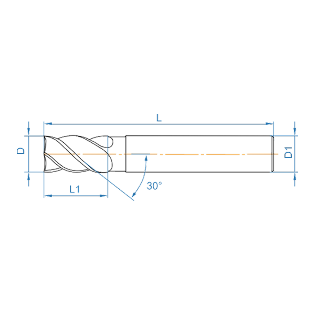Фреза концевая М1-0130-Т D 10,0 L 64
