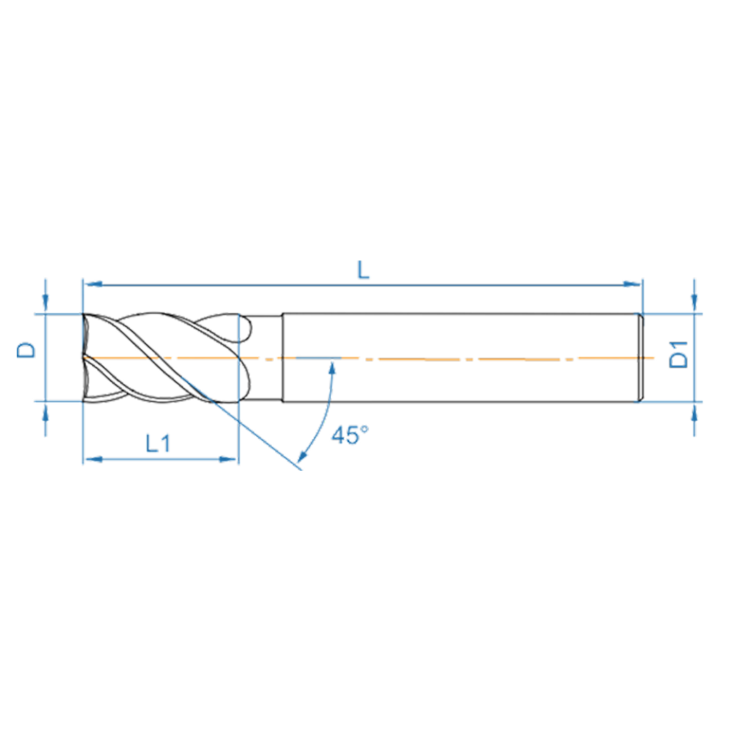 Фреза концевая М1-0160-Т D 10,0 L 64